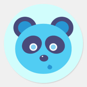 Blue Panda Classic Round Sticker