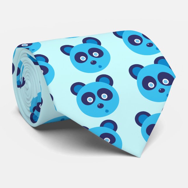 Blue Panda Tie (Rolled)