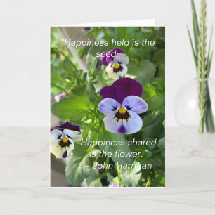 Blue Pansies Birthday Card