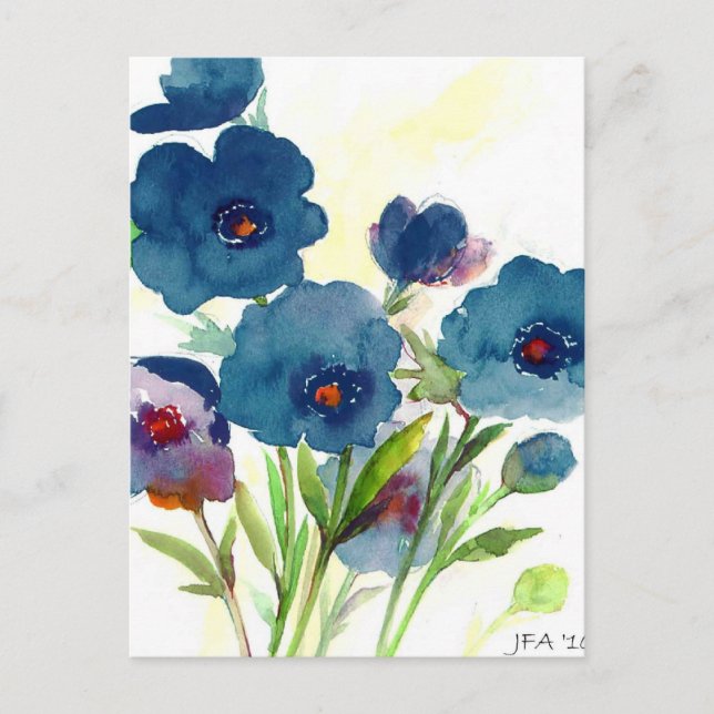 Blue pansies postcard (Front)
