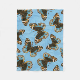 Blue Pansy Butterfly pattern Fleece Blanket