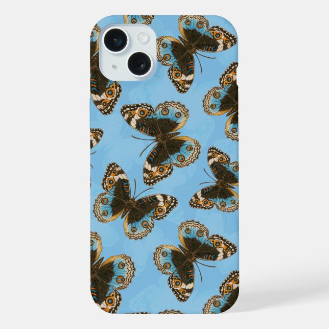 Blue Pansy Butterfly pattern iPhone Case (Back)