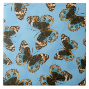 Blue Pansy Butterfly pattern Tile