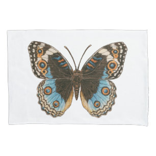Blue Pansy Butterfly Pillowcase