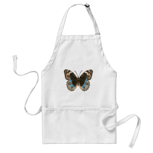 Blue Pansy Butterfly Standard Apron (Front)