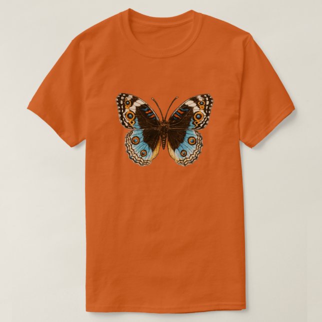 Blue Pansy Butterfly  T-Shirt (Design Front)