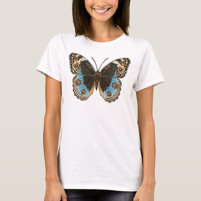 Blue Pansy Butterfly T-Shirt (Front)