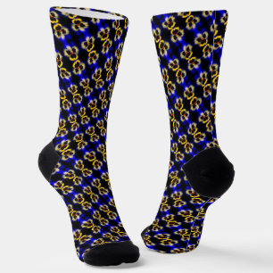 Blue Pansy Flower Abstract Pattern  Socks