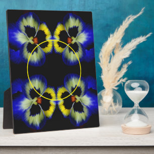 Blue Pansy Flower Add Your Own Photo Plaque