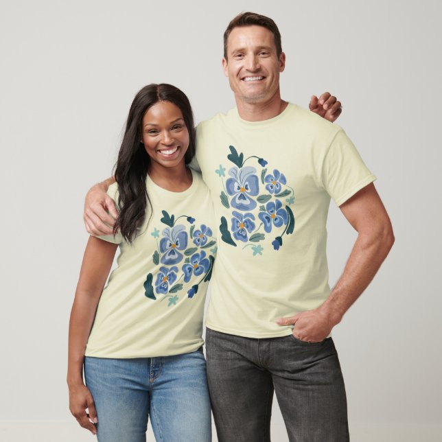 Blue Pansy Flowers Aesthetic Pansies T-Shirt (Unisex)