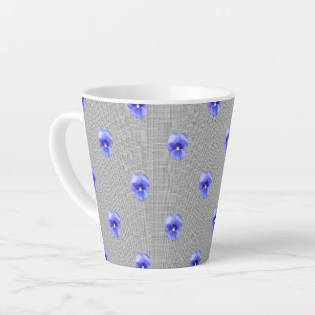 Blue Pansy  Latte Mug (Left Angle)