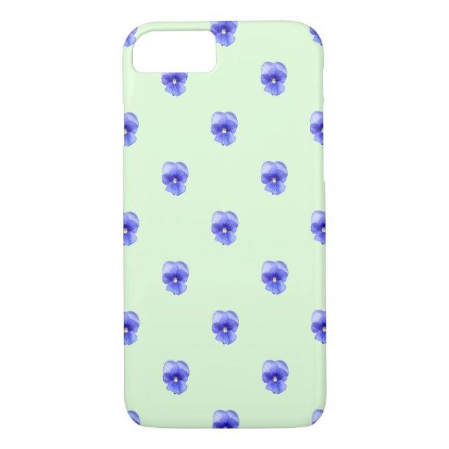 Blue Pansy on Mint - Phone Case (Back)