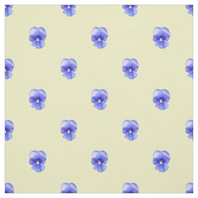 Blue Pansy on Yellow - Fabric (Swatch)