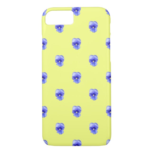 Blue Pansy on Yellow - Phone Case (Back)