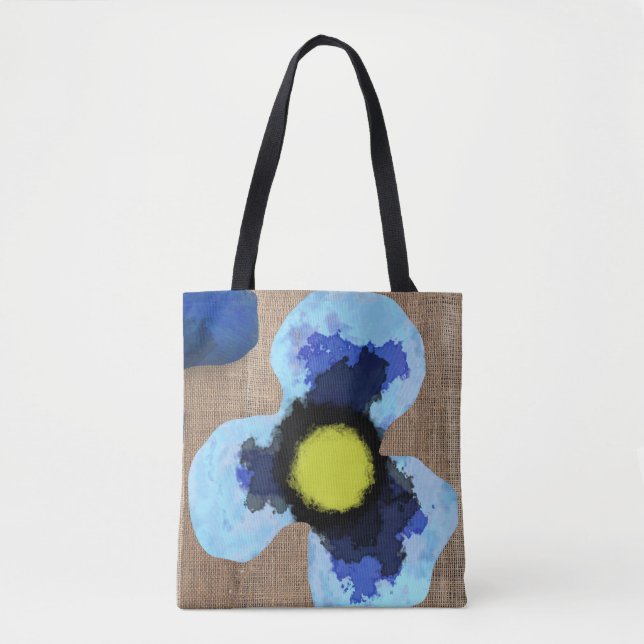 Blue Pansy Tote Bag (Front)
