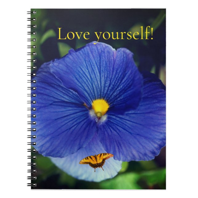 Blue pansy viola notebook (Front)