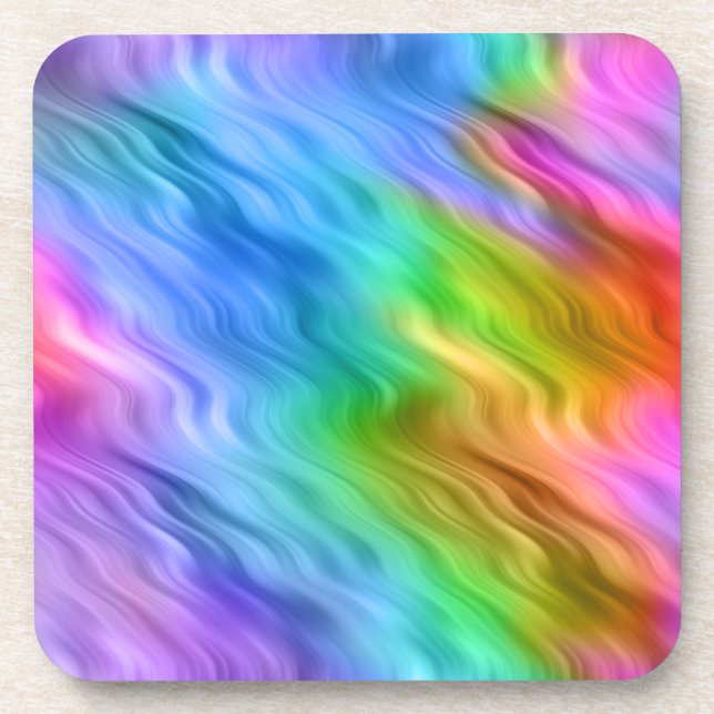 Blue Pansy Wavy Texture Coaster (Front)