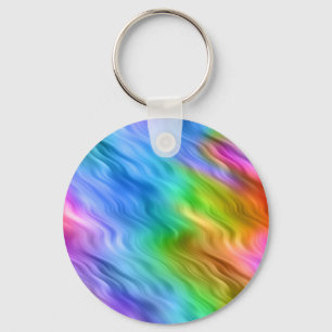 Blue Pansy Wavy Texture Key Ring