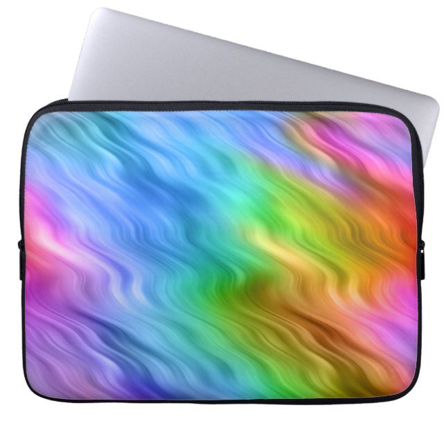 Blue Pansy Wavy Texture Laptop Sleeve (Front)
