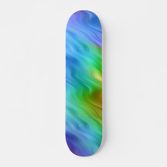 Blue Pansy Wavy Texture Skateboard (Front)