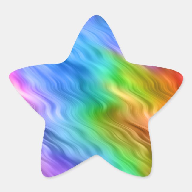 Blue Pansy Wavy Texture Star Sticker (Front)