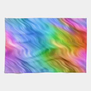 Blue Pansy Wavy Texture Tea Towel