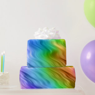 Blue Pansy Wavy Texture Wrapping Paper