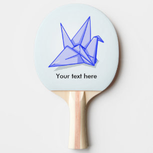 Blue Paper Crane Ping Pong Paddle