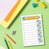 Blue Paperclips & Pencil Your Name 10 To Do List