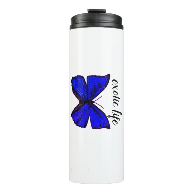 Blue "PAPILLON" insulated bottle (Front)
