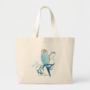 Blue Parakeet Large Tote Bag