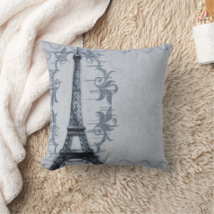 Blue Paris Grunge American MoJo Pillow
