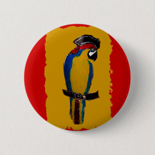 Blue Parrot 6 Cm Round Badge