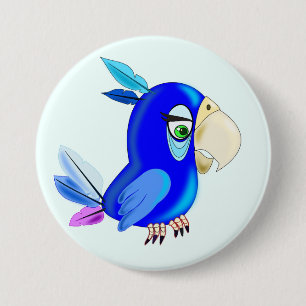 Blue Parrot Button