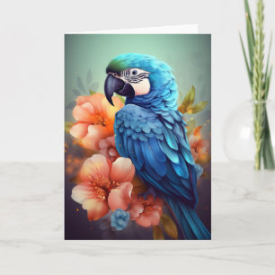 "Blue Parrot Greeting Cards
