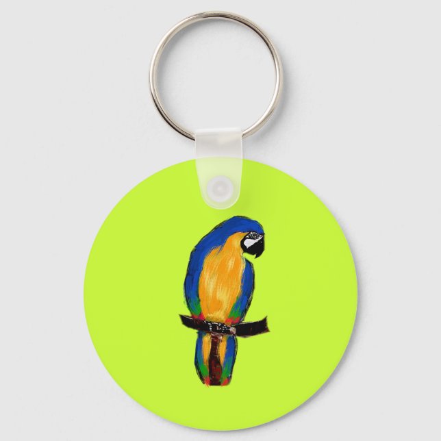 Blue Parrot Key Ring (Front)