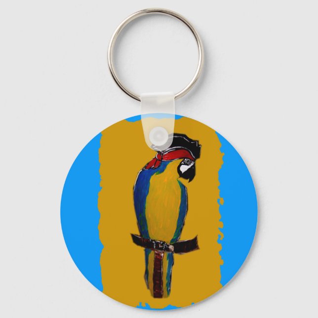 Blue Parrot Key Ring (Front)