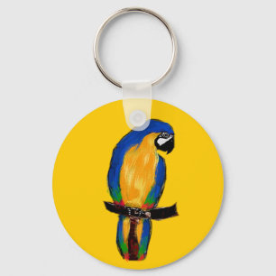 Blue Parrot Key Ring
