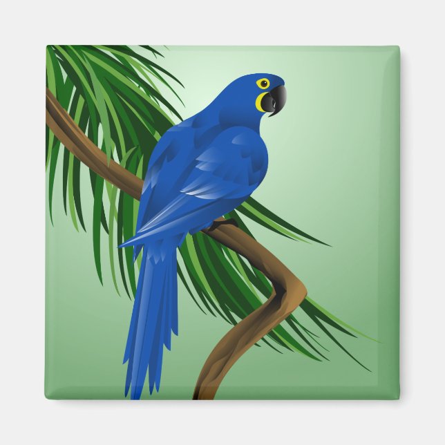 Blue Parrot Magnet (Front)