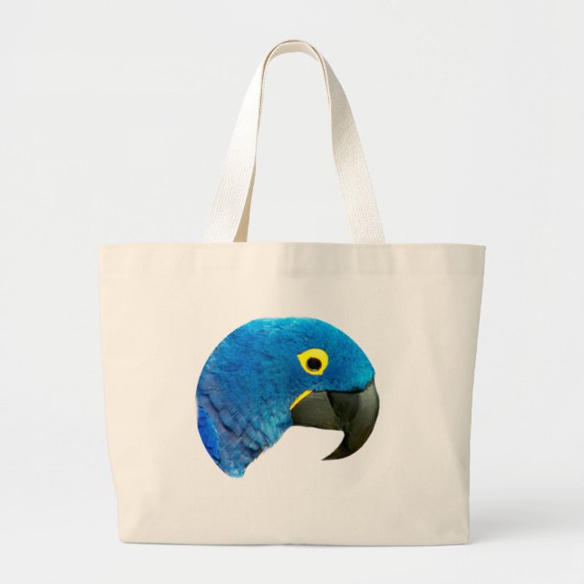 Blue Parrot of Love_ Large Tote Bag (Front)