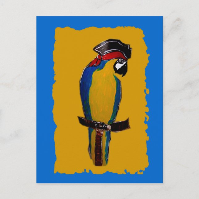 Blue Parrot Postcard (Front)