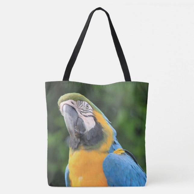 Blue Parrot Tote Bag (Back)