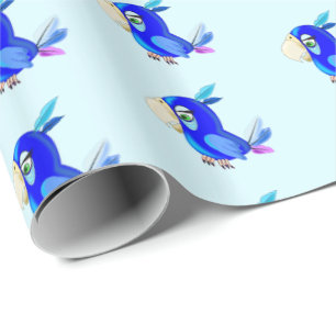 Blue Parrot Wrapping Paper