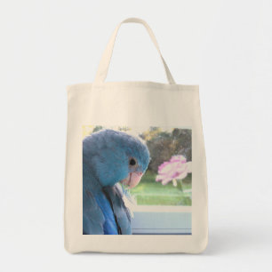 Blue Parrotlet Grocery Tote Bag Parrot carry bag