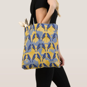 Blue Parrots Allover Tote Bag