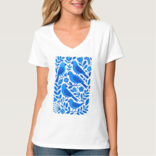 Blue Parrots and Foliage T-Shirt