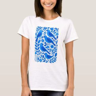 Blue Parrots and Foliage T-Shirt