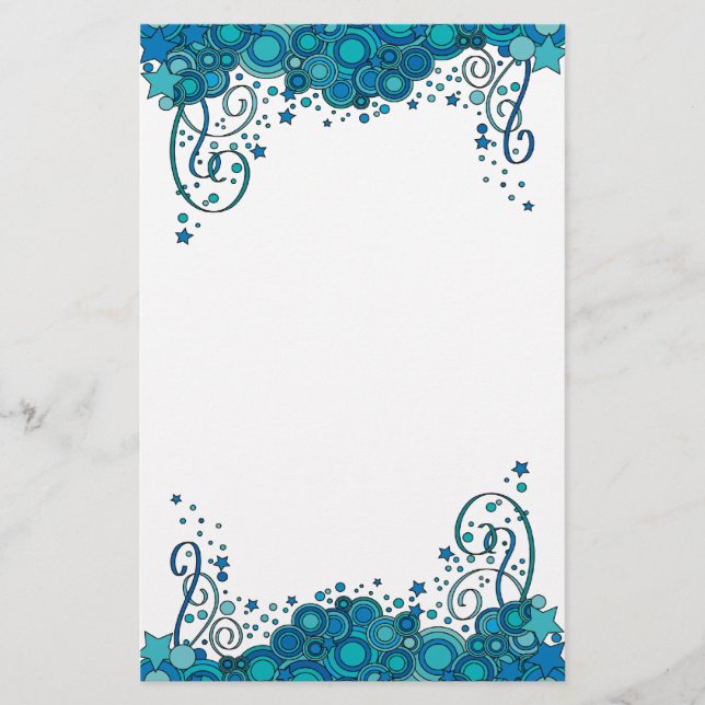 Blue party design stationery (Front)