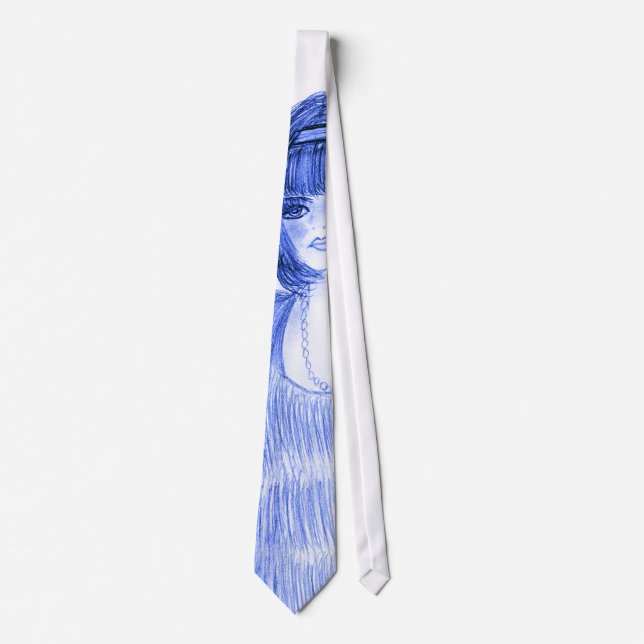 Blue Party Girl Flapper Tie (Front)