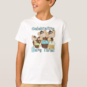 Blue Party Monkeys 3rd Birthday T-shirts and Gifts